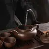 Bule de Argila Roxa, Pote de Argila Roxa de Grande Capacidade, Conjunto de Xícaras para Conjunto de Chá Kung Fu Doméstico, Pote Antigo de Argila Zhu Yixing