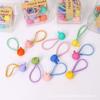 Pacote com 10 faixas de cabelo fofas em formato de coração, estilo coreano, com estampa de doces, para meninas, com tendão de borracha e acessórios para cabelo infantil