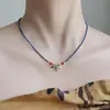 Nuevo Collar de Lapislázuli Natural Estilo Chino para Mujer, Colorido Estilo Retro Dunhuang, Lujo Ligero, Cadena para Clavícula Azul Klein de Alta Gama