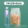 Saco Selável Auto-Sustentável Transparente de Oito Lados, Saco de Embalagem com Zíper Fosco, Saco de Embalagem Selada para Lanches e Alimentos Artesanais, Em Estoque