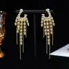 Lujo Ligero, Gama Alta, Exquisitos Alas de Circonita, Pendientes Largos con Borla, Electrochapado en Oro Real, Pendientes de Moda Ins para Mujer al por Mayor