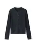 Cárdigan de punto de lana para mujer, nueva colección otoño/invierno 2026, corte holgado, versátil, adelgazante, de manga larga, top simple de color liso