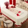 Mantel de Año Nuevo, impermeable y a prueba de aceite, fácil de limpiar, mantel festivo rojo del Año del Caballo, mejora el ambiente, mantel resistente al calor, cubierta para mesa de café