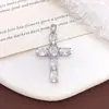 Colgante Transfronterizo Estilo Europeo y Americano Ins Moda Accesorios de Joyería DIY Zirconia Colorida Microincrustada Accesorios de Cruz Geométrica para Mujeres