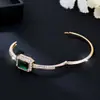 Pulsera de Mujer de Moda Europea y Americana de Lujo con Circonita Esmeralda, Pulsera Versátil de Lujo Ligero, Joyería Transfronteriza al por Mayor