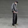 LAZADA Amazon AliExpress fuente pantalones retro americanos de corte limpio marca de moda urbana marea de otoño gris humo