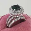 Ebay AliExpress moda europea y americana transfronteriza anillo más vendido cuadrado diamante de color damas diario boda r4898