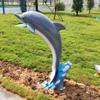 Escultura de animal de fibra de vidrio personalizada, gran grúa de jardín al aire libre, ciervo sika, conejo, panda, dinosaurio, adornos decorativos