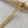 Adorno de Encaje Hueco de 1 cm en Dorado, Plateado y Blanco con Borde de Espiga para Faldas y Accesorios de Ropa para el Hogar, Encaje Soluble en Agua