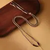 Cordão de colar trançado feito à mão por Lin, unissex, alça de pescoço ajustável, produto semiacabado, com pingente de bússola de oito tesouros