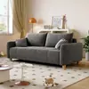 Estilo Crema Sala de Estar Sofá de Tela Moderno Simple Línea Recta Nórdico Apartamento Pequeño Apartamento Doble Sofá Recto