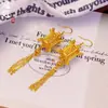 Brincos de Tassel para Lanterna Estilo Palácio Banhados a Ouro Latão Brilhante Brincos Étnicos Retrô Estilo Pavilhão para Mulheres Casamento Uso Diário
