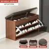 Banqueta para Trocar Sapatos na Porta de Entrada, Armário de Sapatos para Sentar em Casa, Banco, Sapateira Integrada, Almofada de Assento Acolchoada Macia, Banco para Trocar Sapatos na Porta de Entrada