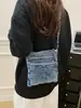 Bolso bandolera de mezclilla vintage nuevo para mujer, bolso de hombro simple y casual con almacenamiento multicapa, bolso tote moderno y versátil