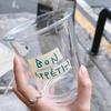 Taza de Vidrio Estilo Ins Coreano Personalizable con Alto Valor Estético, Taza con Tapa abatible, Taza de Gran Capacidad para Bebidas Frías, Estilo Moderno de Lujo Ligero Celebridad de Internet