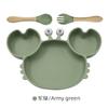 Plato de Cena de Silicona con Forma de Cangrejo, Plato Dividido con Ventosa para Bebé, Vajilla Infantil, Plato para Comida Complementaria de Bebé, Superventas Transfronterizo