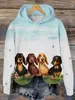 Sudadera con Capucha Estampado de Animales 3D Estilo Europeo y Americano 2026 para Mujer, Suelta de Manga Larga, Pulóver Casual de Marca de Moda Transfronteriza para Mujer