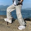 [Liquidación] Pantalones Deportivos Grises de Verano para Hombre Pantalones de Chándal Cropped de Pierna Ancha para Hombre Pantalones Casuales de Moda Coreana