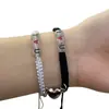 Explosões Transfronteiriças ILOVEYOU Duplo Amor Fivela Magnética Carta Luminosa Corda de Mão Coração a Coração Iluminando Pulseira de Casal