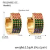 Pendientes de Lujo Ultra Brillantes de Media Ronda de Cuatro Filas Completamente de Diamante con Circonita Estrellada Europea y Americana, Pendientes Sencillos Personalizados para Mujer