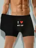 Comércio Exterior Atacado Novo Estilo Cueca Boxer Masculina Estampada com Letras Gráficas Respirável Confortável Elástica Oeko-Tex