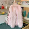 Mochila Estudante Renda Estilo Lolita Doce Japonês com Acabamento Duplo de Renda, Design de Coração Xadrez, Mochila Estilo Melhor Amigo