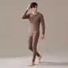 Conjunto de roupa íntima térmica masculina para outono, tecido modal, camada base fina feminina, confortável e respirável, adequado para casais, quente para o outono
