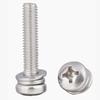 Tornillos de cabeza plana de acero inoxidable GB9074.4, combinación triple, M2M2.5M3M4M5M6M8/304, con almohadilla de resorte plana