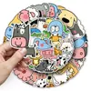 50 adesivos originais de zoológico, desenhados à mão em estilo cartoon, rabiscos fofos de animais de estimação sem violação de direitos autorais, adequados para cadernos e fones de ouvido, podem ser colados