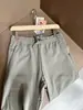 LU alternativa Lã + Seda mistura Outono/Inverno Novo Estilo Caimento Outdoor Elástico Espessado Reta Calças Casuais Masculinas