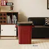 Cubo de basura grande de plástico con tapa abatible y doble asa transfronterizo para uso doméstico, papelera cuadrada para baño, papelera para sala de estar y cocina