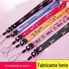 Cordão para celular com padrão de desenho animado, corda larga, fita de nylon feminina, cordão com argola para pendurar no pescoço, corda larga de 2,5 cm