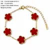 Nuevo Conjunto de Tres Piezas de Lujo de Nicho de Alta Gama, Collar, Pulsera y Pendientes de Acero de Titanio con Trébol de Cinco Hojas de Doble Cara para Mujer, Venta al por Mayor Transfronteriza