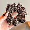 Scrunchie floral retrô estilo coreano, elástico de cabelo versátil para crianças, alta elasticidade, suave para o cabelo, perfeito para coques e penteados de meninas