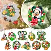 Transfronterizo Nuevo 0 Árbol de Navidad Colgante Acrílico Plano Mickey Mouse Adornos de Navidad Decoración Navideña