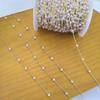 Espaciado de 4 mm cadena de perlas de 2 cm color cobre retención de color productos material DIY pasador accesorios para ropa Yiwu venta al por mayor y al por menor
