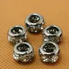 Cuentas de barril incrustadas de diamantes, cuentas espaciadoras, cuentas sueltas, accesorios de joyería hechos a mano para DIY, cordón de cuero para pulsera, cuentas sueltas