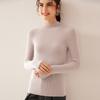 Suéter de cashmere meia gola alta 2024 outono e inverno novo feminino slim-fit slim-fit base camisa estilo coreano suéter slim pulôver