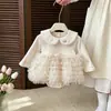 Ropa de Otoño para Bebé Vestido de Malla para Pañal de Pequeña Princesa Dulce Elegante Vestido para Celebración del Cumpleaños de 100 Días de Bebé