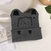 Nuevo Gorro Infantil de Dibujos Animados Macaron, Lindo Gorro Espeso de Orejas de Oso, Gorro de Punto Cálido y a Prueba de Frío de Invierno, Súper Adorable