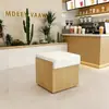 Asientos Sencillos de Cabina sin Respaldo para Áreas de Descanso de Cafeterías, Banco Largo para Pastelerías, Tiendas de Té de Leche y Apartamentos Pequeños