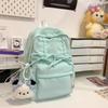 Mini Mochila Escolar para Meninas, Estudantes Universitárias, Design Plissado com Laço de Cordão, Mochila para Exterior, Mochila, Viagem Feminina