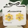 Pendientes de Cobre Chapado en Oro de 18k, Lindos y Transfronterizos, con Circonita de Colores, Copo de Nieve, Paraguas, Corazón, Distrito Lu, Venta al por Mayor
