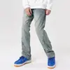Pantalones Garra para Hombre Estilo Vibe Estilo Americano High Street Diseño Plisado Calle Hip-Hop Cuerda Tejida Encoger Rectos Casuales