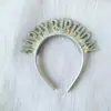 Decoración de Pastel de Cumpleaños Ambiente de Fiesta Disposición Niños Lluvia Diadema Brillante Letras en Inglés Feliz Cumpleaños Diadema para el Cabello