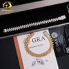 Estilo Nuevo Europeo y Americano Cadena Cubana Cruzada de 10 mm Plata S925 Llena de Moissanita Hip-Hop Pulsera de Hombre de Moda Gra