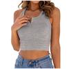 2023 Europeu e Americano Amazon Primavera e Verão Novo Colete Feminino Pequeno Cor Sólida Sem Mangas Ombligo Sexy em Forma de I para Mulheres