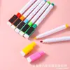 Marcador magnético borrable sin marcas cabeza cuadrada núcleo de color con pincel marcador de pizarra tablero de dibujo para niños bolígrafo de graffiti al por mayor