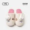 Chinelos de algodão genuíno do Coelho Miffy para mulheres, chinelos de pelúcia quentes para casa no inverno, chinelos de pelúcia antiderrapantes de inverno