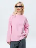 Playera Blanca de Manga Larga para Mujer Algodón Puro Cuello Redondo Holgada Primavera 2025 Nueva Blanco Puro Combinable Camiseta Básica Camiseta Top